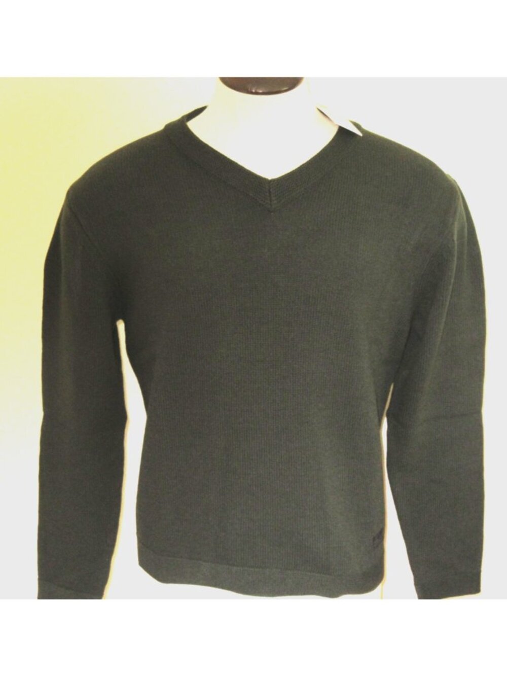 OOBE Brand Men's Heron V Neck Virgin Wool Sweater Fern Green Cozy Ships Free - Picture 4 of 10